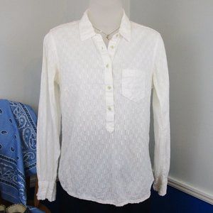 Aeropostale Textured Cotton Pop-over Collared Tunic Blouse